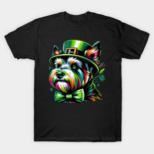 Australian Terrier Dons Spirit of Saint Patrick's Day T-Shirt